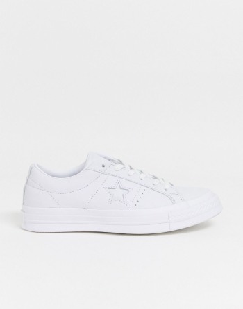 Converse One Star Leather Bijele Bijele Bijele - Ženske Tenisice | 76415PHLM